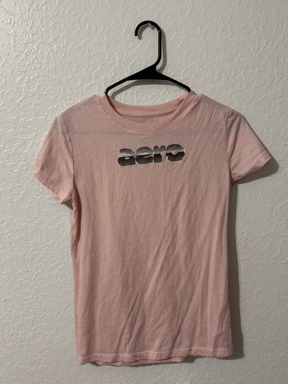 Aeropostale Light Pink Tee with Metallic Logo